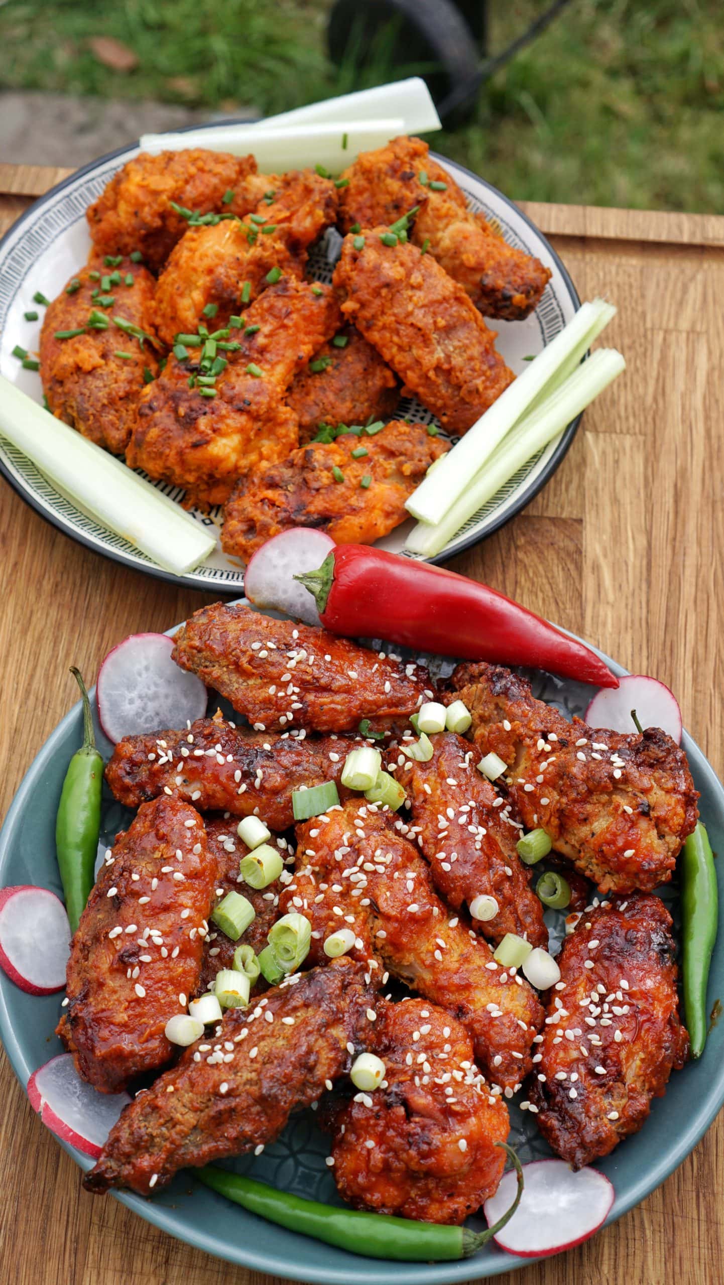 Awesome Chicken Wings With Gochujang And Buffalo Sauce Recipe - Tom's ...